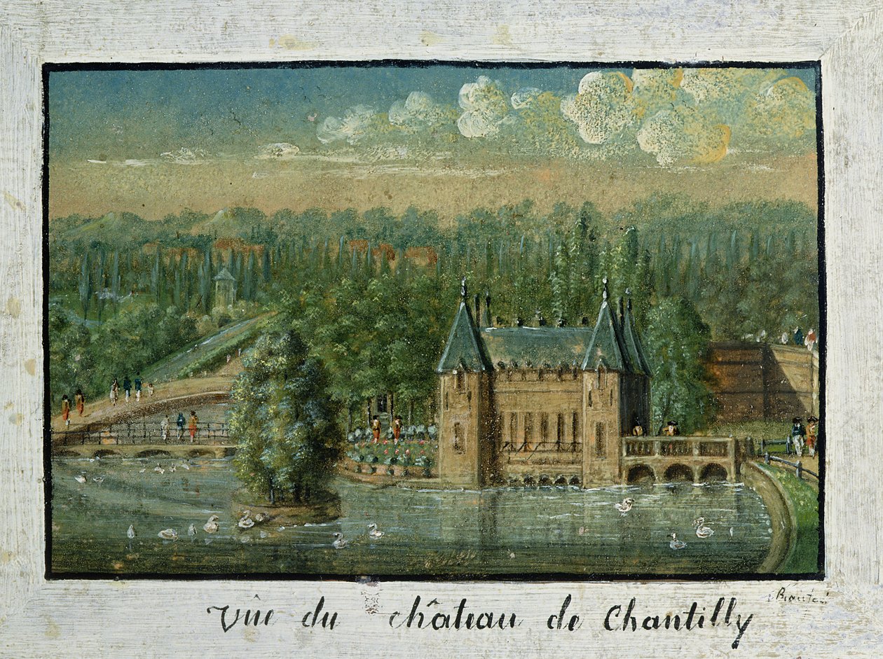 Chateau de Chantilly (olej na papíře) od French School
