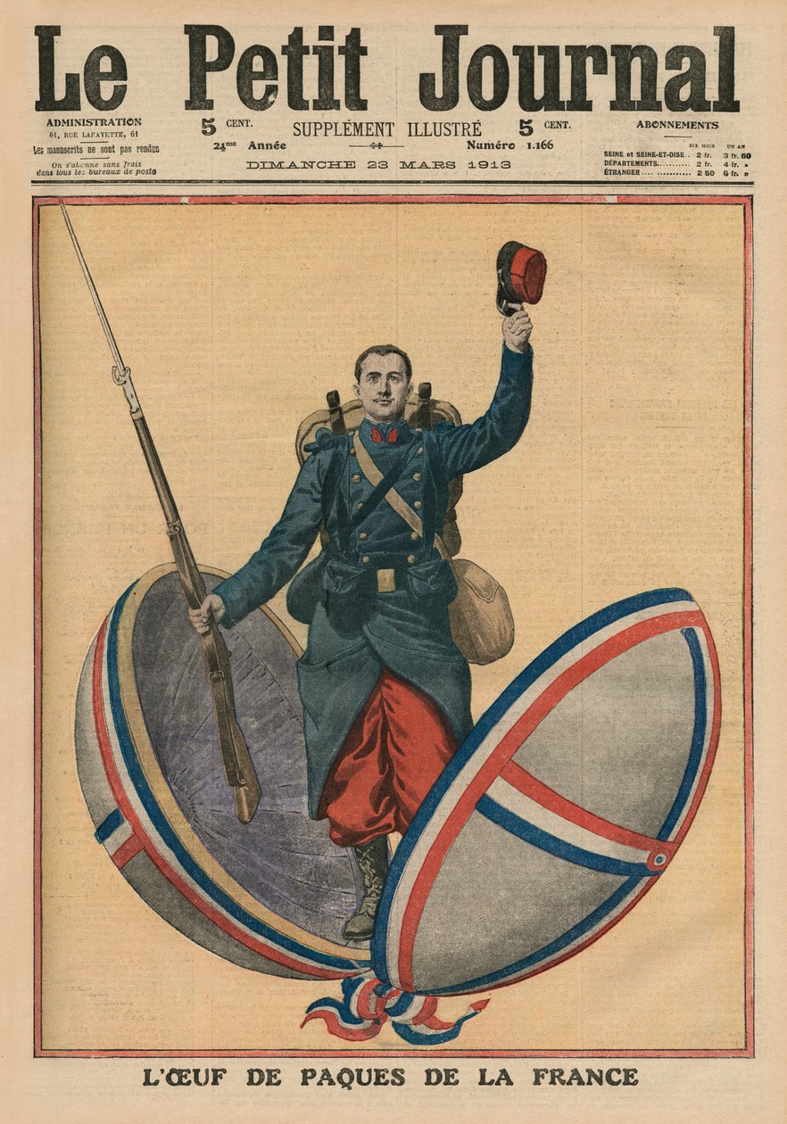 Velikonoční vajíčko Francie, ilustrace přední obálky z 