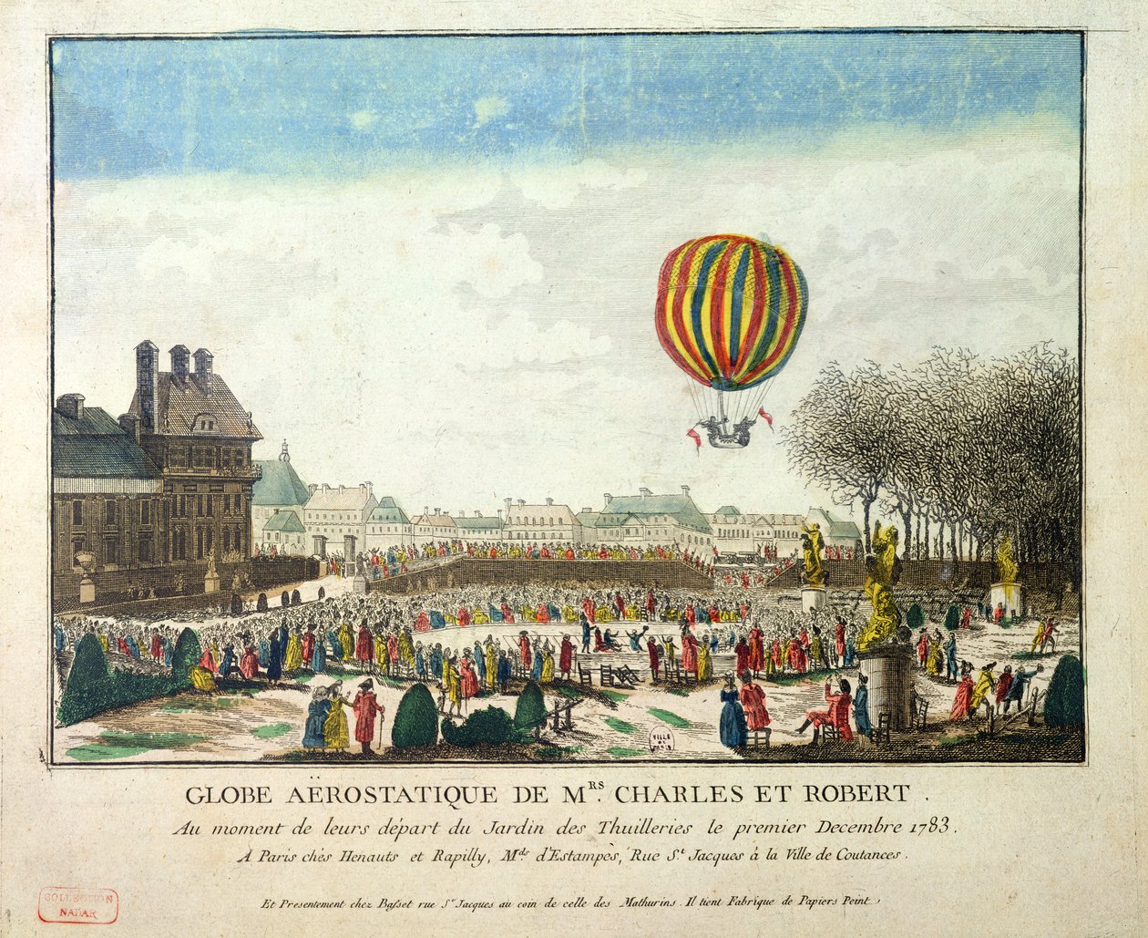 Let Jacquese Charlese (1746-1823) a Nicholase Roberta (1761-1828) z Jardin des Tuileries, 1. prosince 1783 od French School