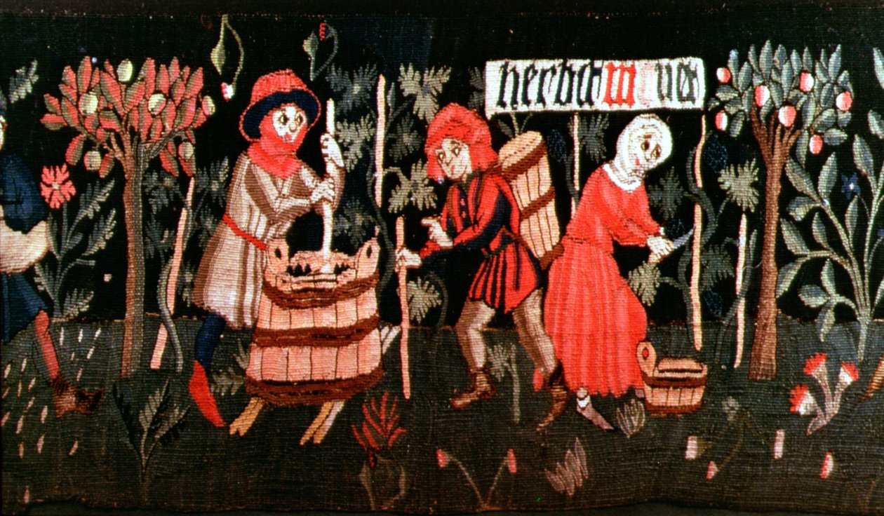 Práce měsíců, z Alsaska, polovina 15. století (vlna a len) od French School