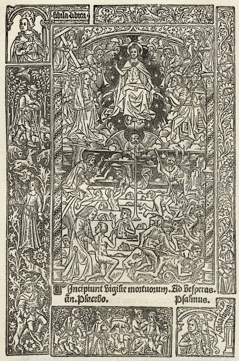 Poslední soud, z „Katalogu sbírky rytin, leptů a dřevořezů“, od Richarda Fishera, vydaný v roce 1879 od French School