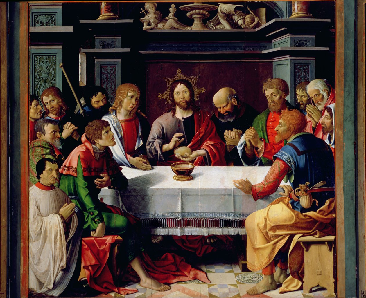 Poslední večeře, centrální panel z eucharistického triptychu, 1515 od French School