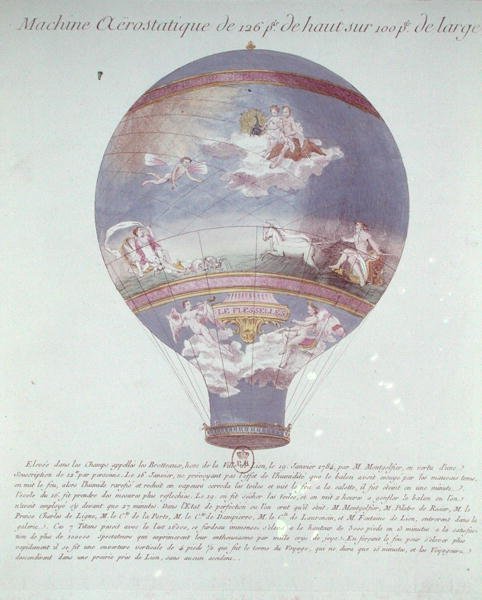 The Montgolfier Brothers Balloon Experiment v Lyonu, 19. ledna 1784, kolem roku 1784 od French School