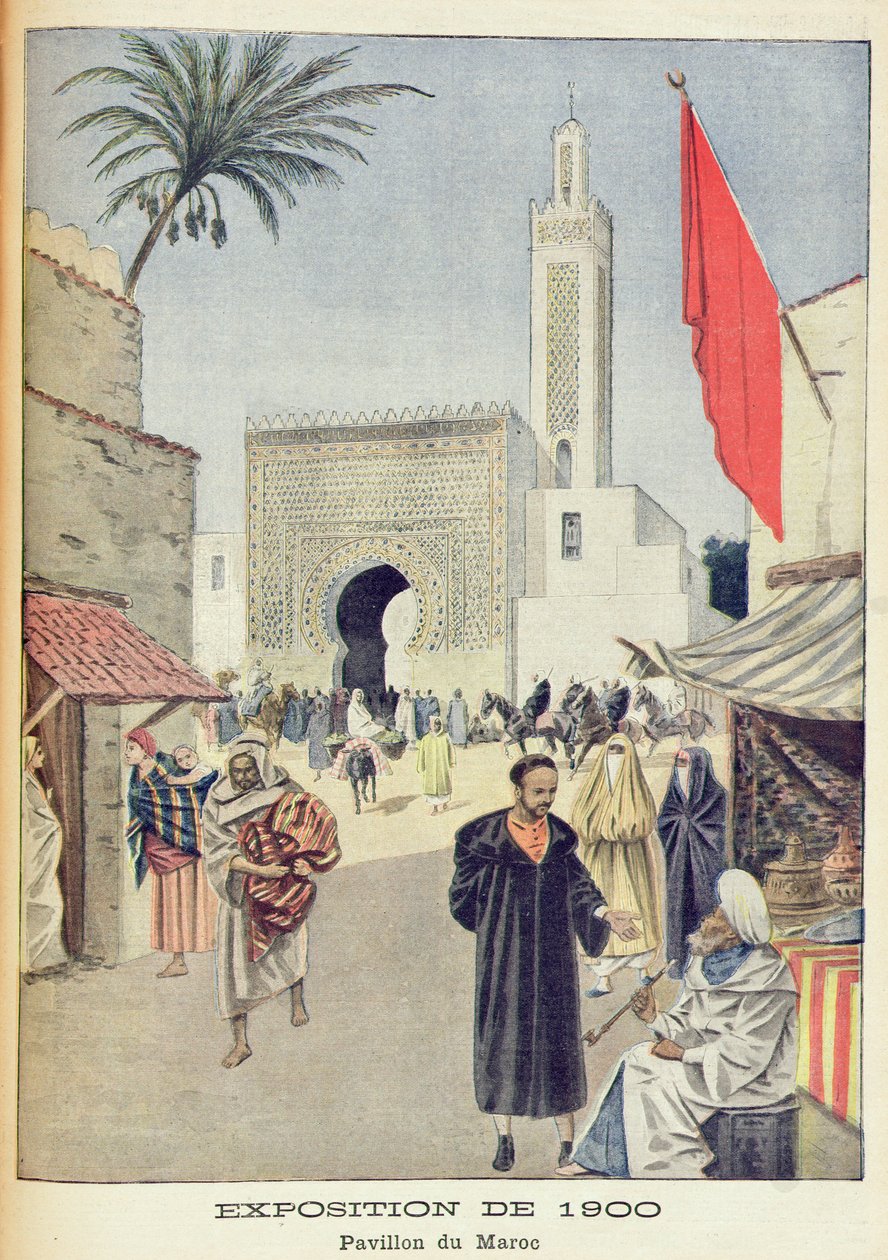 Marocký pavilon na Světové výstavě v roce 1900, Paříž, ilustrace z 