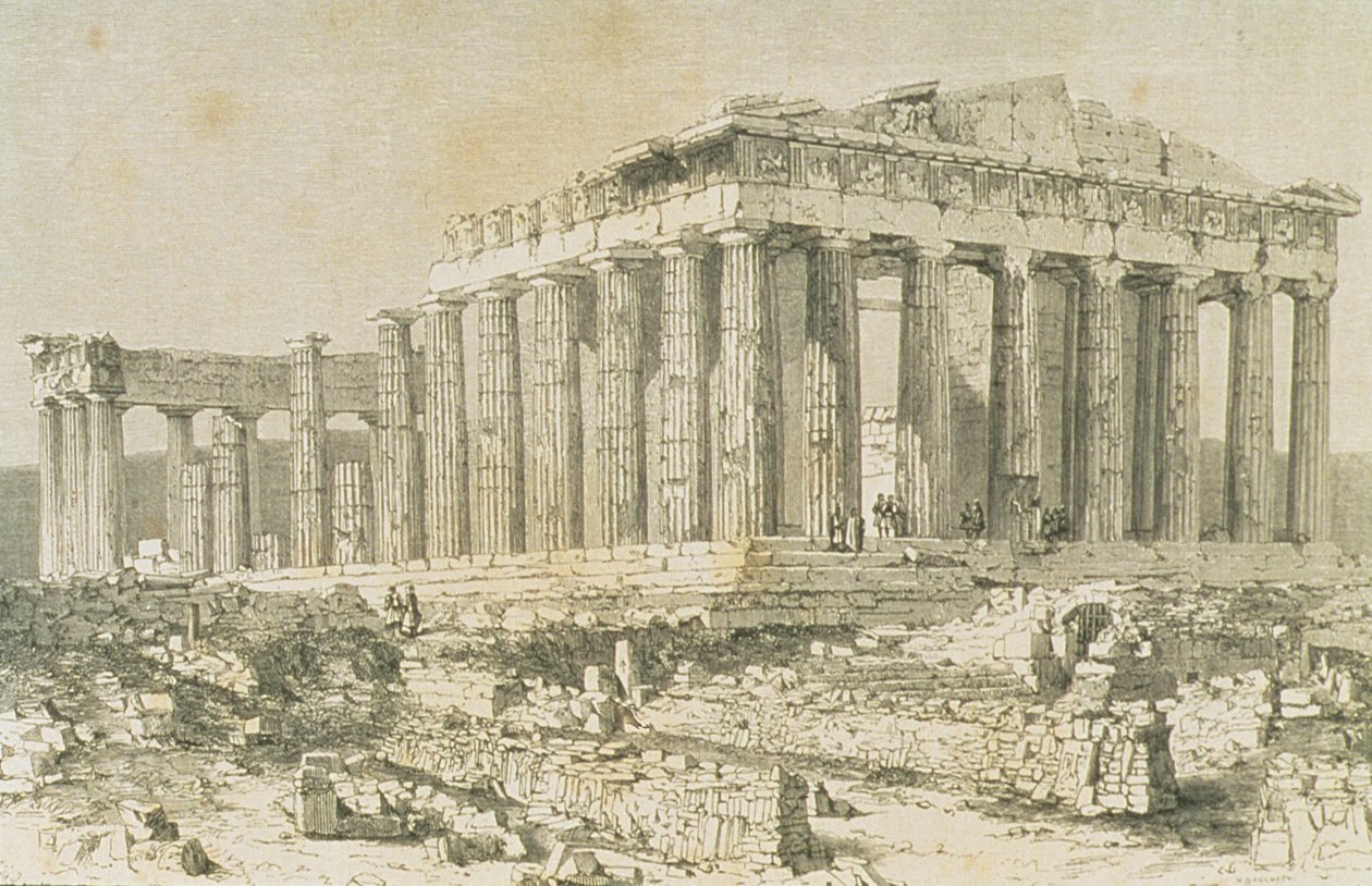 Parthenon, Atény, v 60. letech 19. století od French School