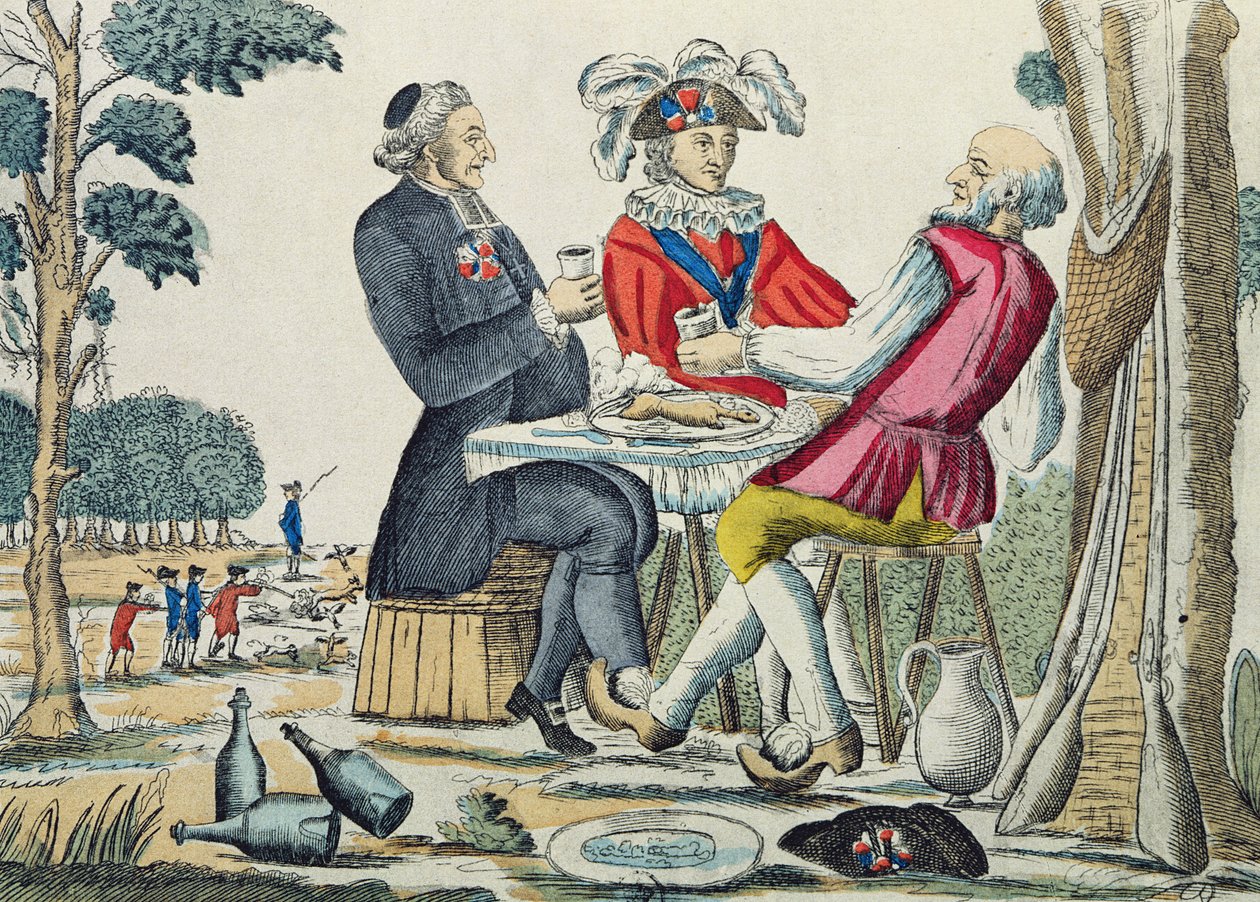 Vlastenecká svačina, Shledání tří stavů, 4. srpna 1789 od French School