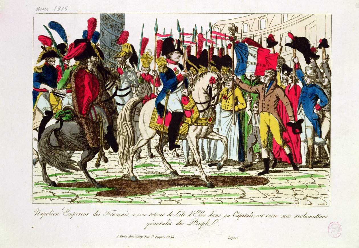 Pařížský lid oslavující Napoleona (1769-1821) při jeho návratu z Elby v roce 1815 od French School