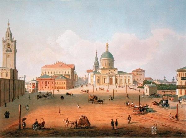 Petrovský palác v Moskvě, tisk Jacottet a Bachelier, 1830 od French School