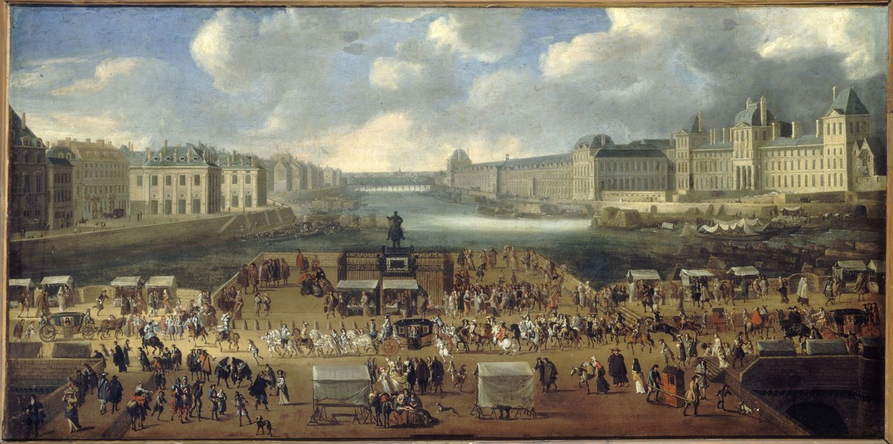 Pont-Neuf s průvodem, 1665-69 od French School