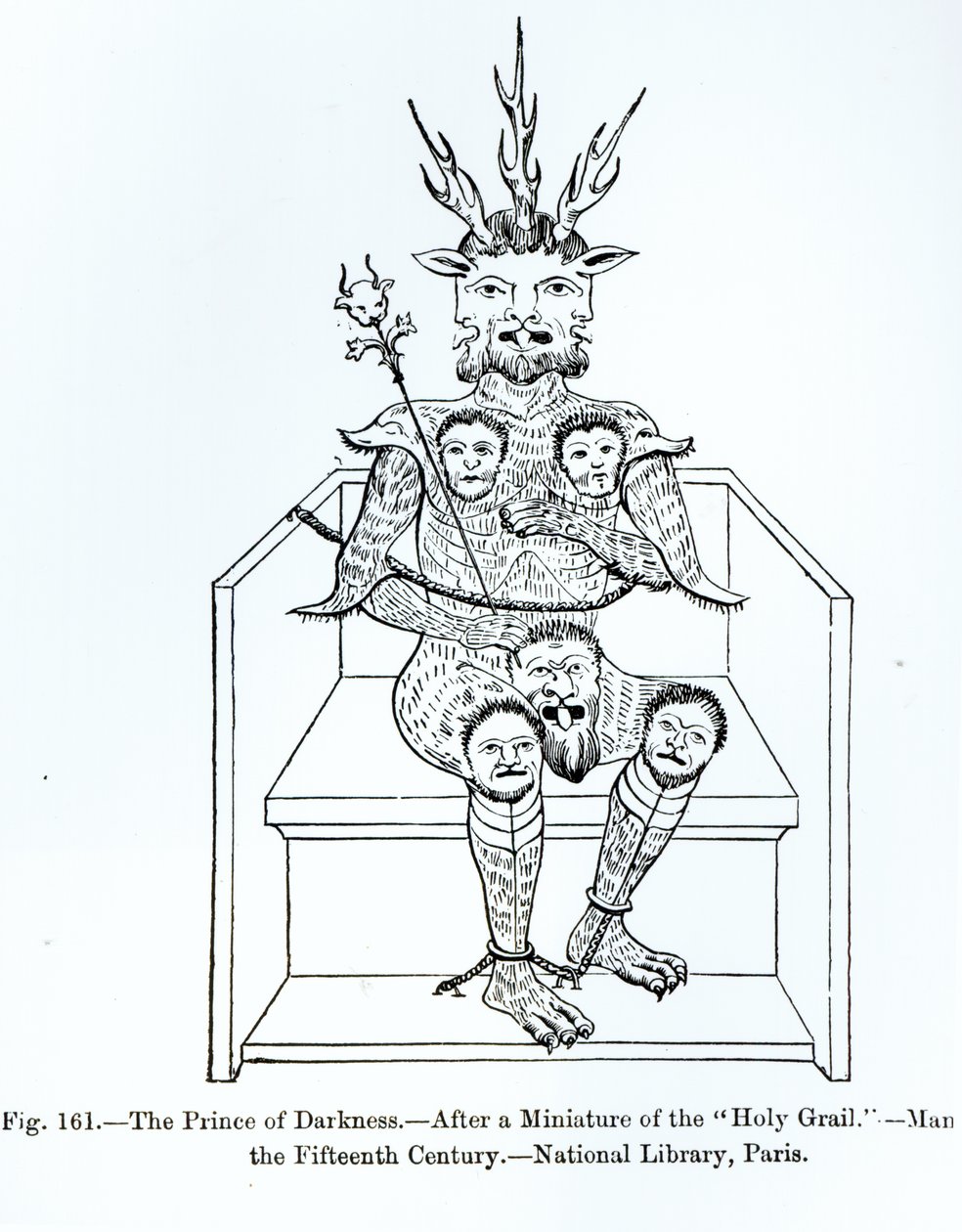 Princ temnoty, ilustrace z „Vědy a literatury ve středověku a renesanci“, napsal a vyryl Paul Lacroix, 1878 od French School