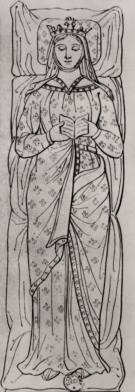 Ležící Eleanor z Akvitánie (asi 1122-1204) (detail z roku 158139) od French School