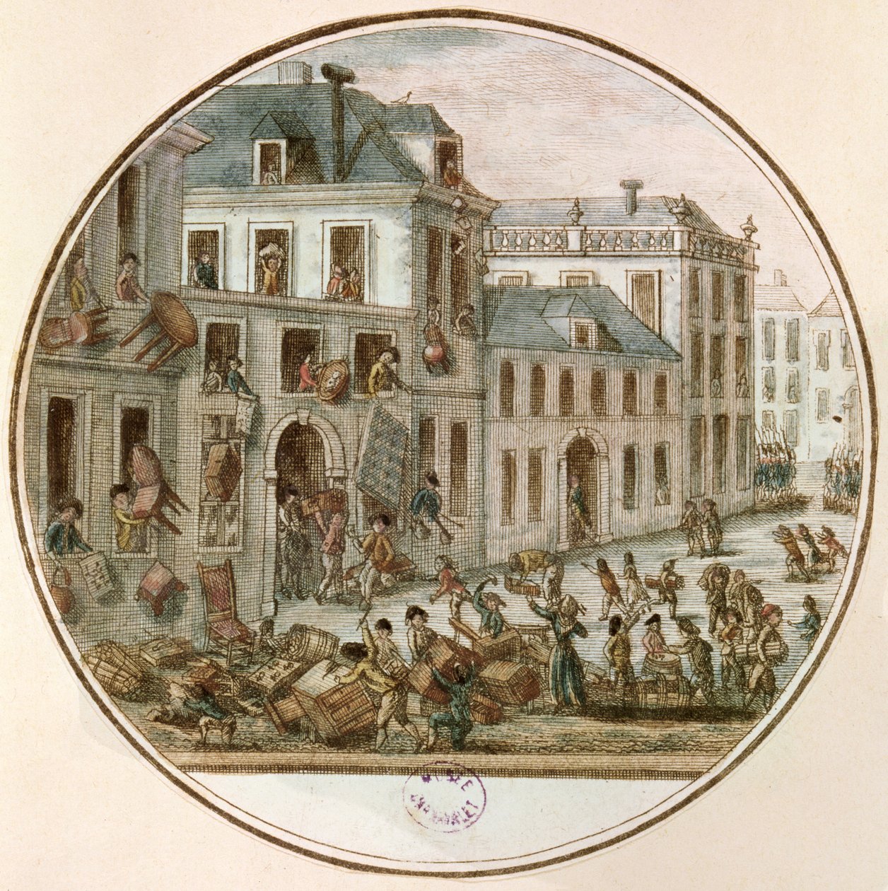 Reveillonská vzpoura v dubnu 1789 od French School