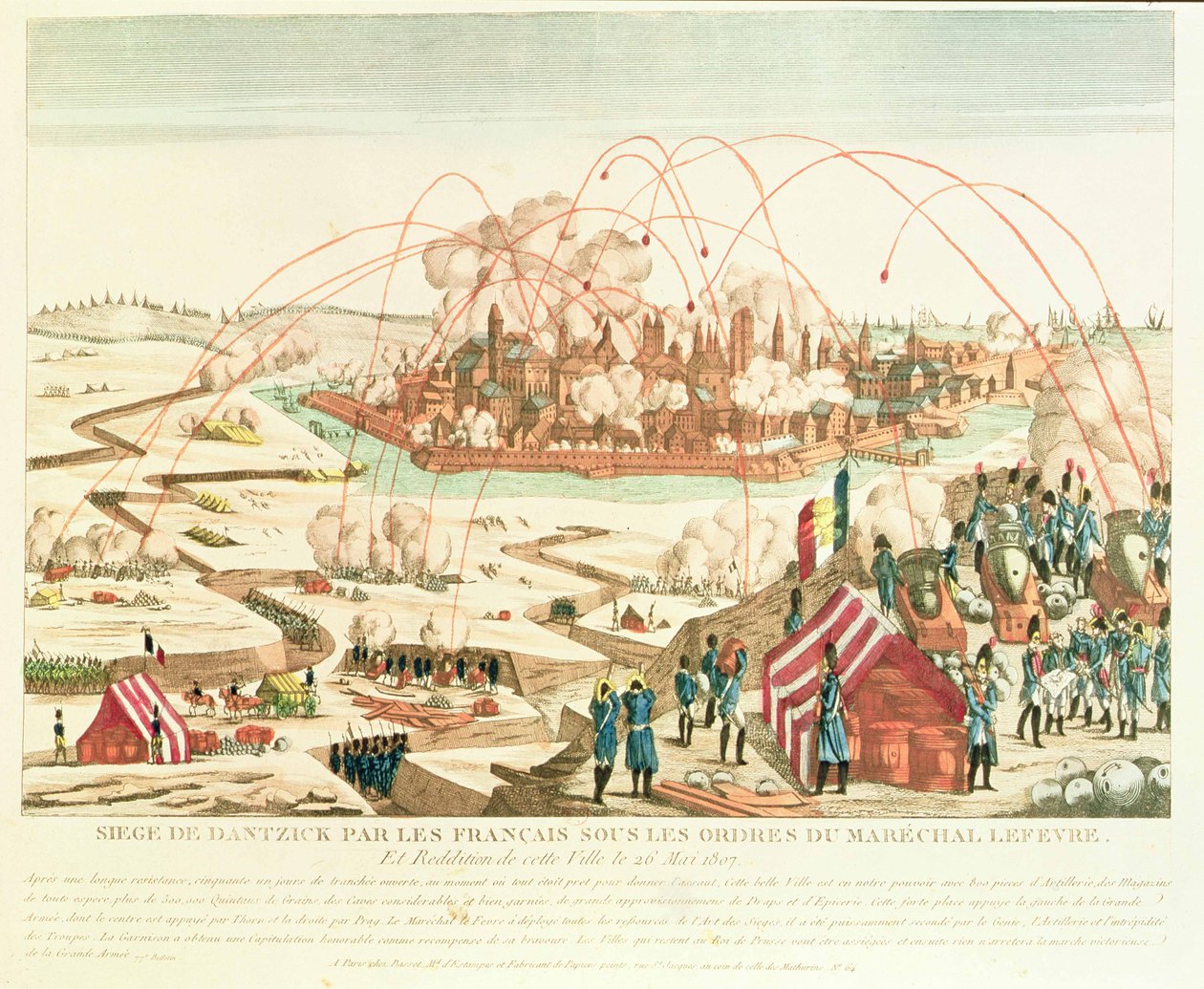 Obléhání Gdaňsku pod velením maršála Pierra Josepha Lefebvre (1755-1820) a kapitulace města, 26. května 1807 od French School