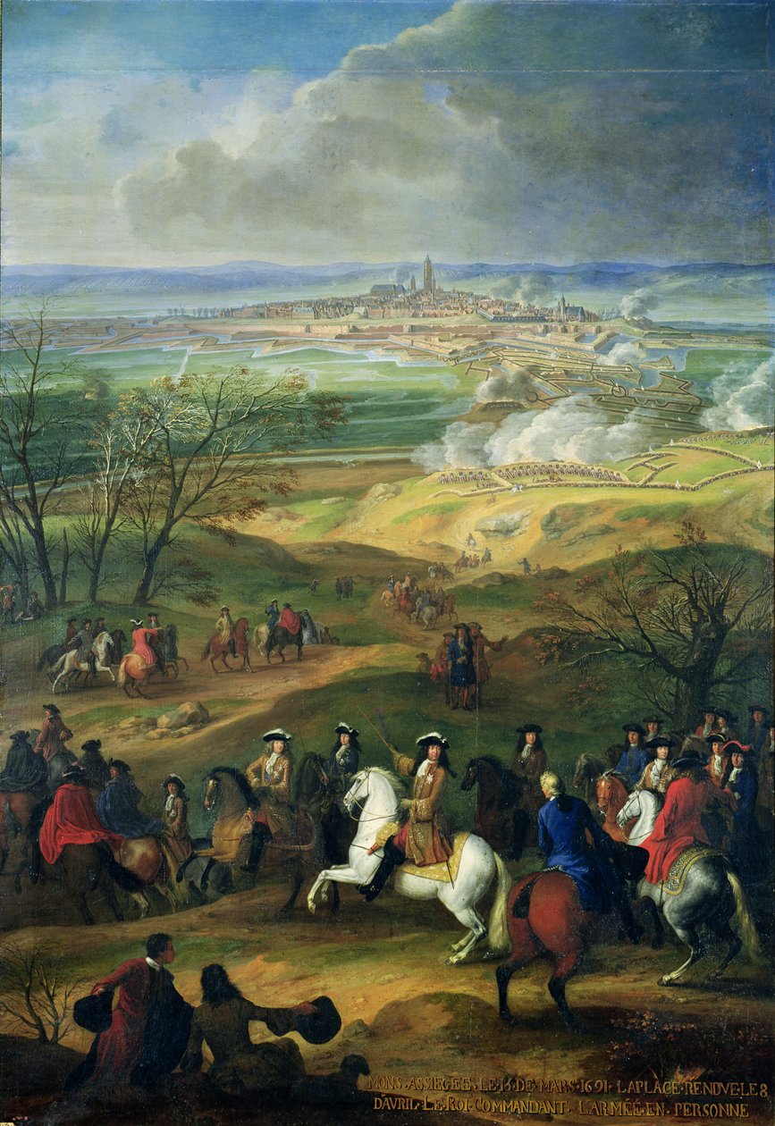 Obléhání Mons Ludvíkem XIV. (1638-1715) 9. dubna 1691 od French School