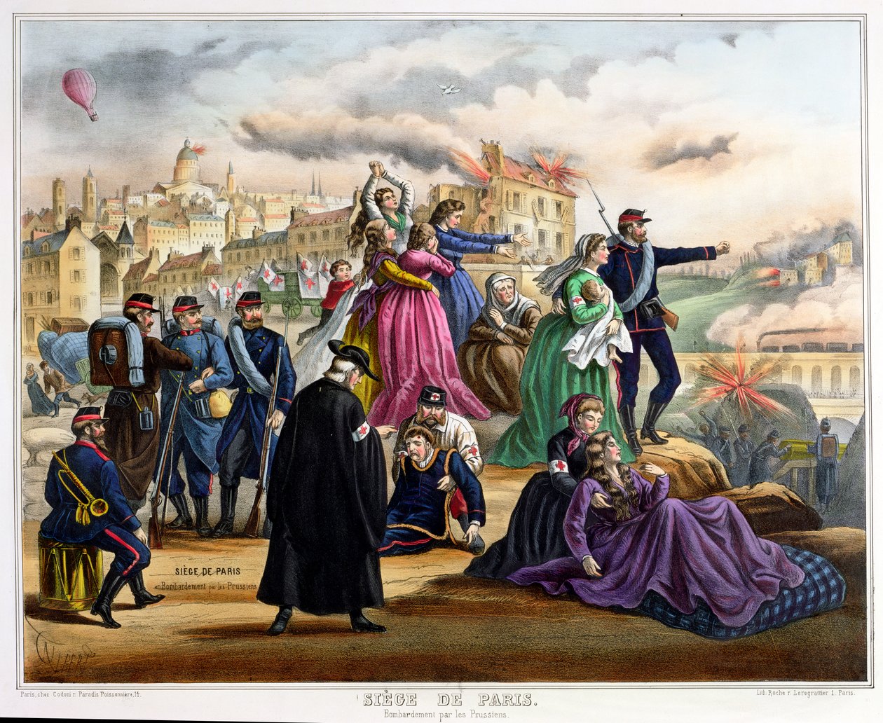 Obléhání Paříže. Bombardování Prusy, 1870-71 od French School