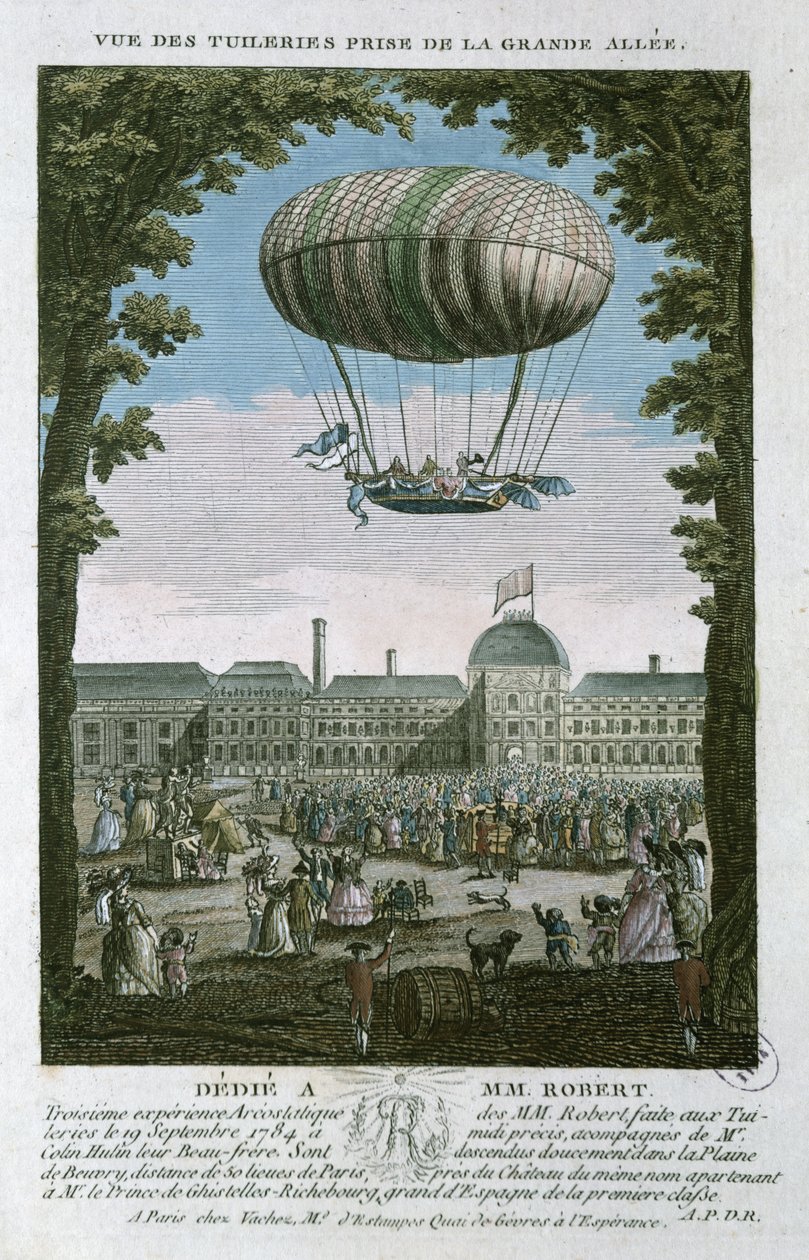 Třetí let Nicholase Roberta (1761-1828) a jeho bratra z Tuileries, 19. září 1784 od French School