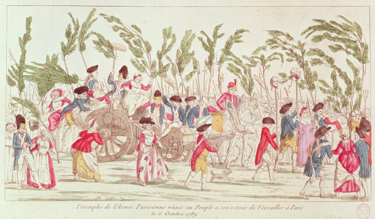 Triumfální pařížská armáda se vrací z Versailles do Paříže, 6. října 1789 od French School