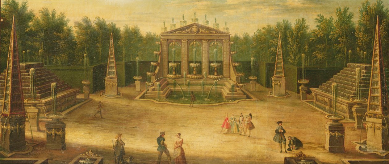 Vodní ulička a Dračí fontána, Versailles od French School