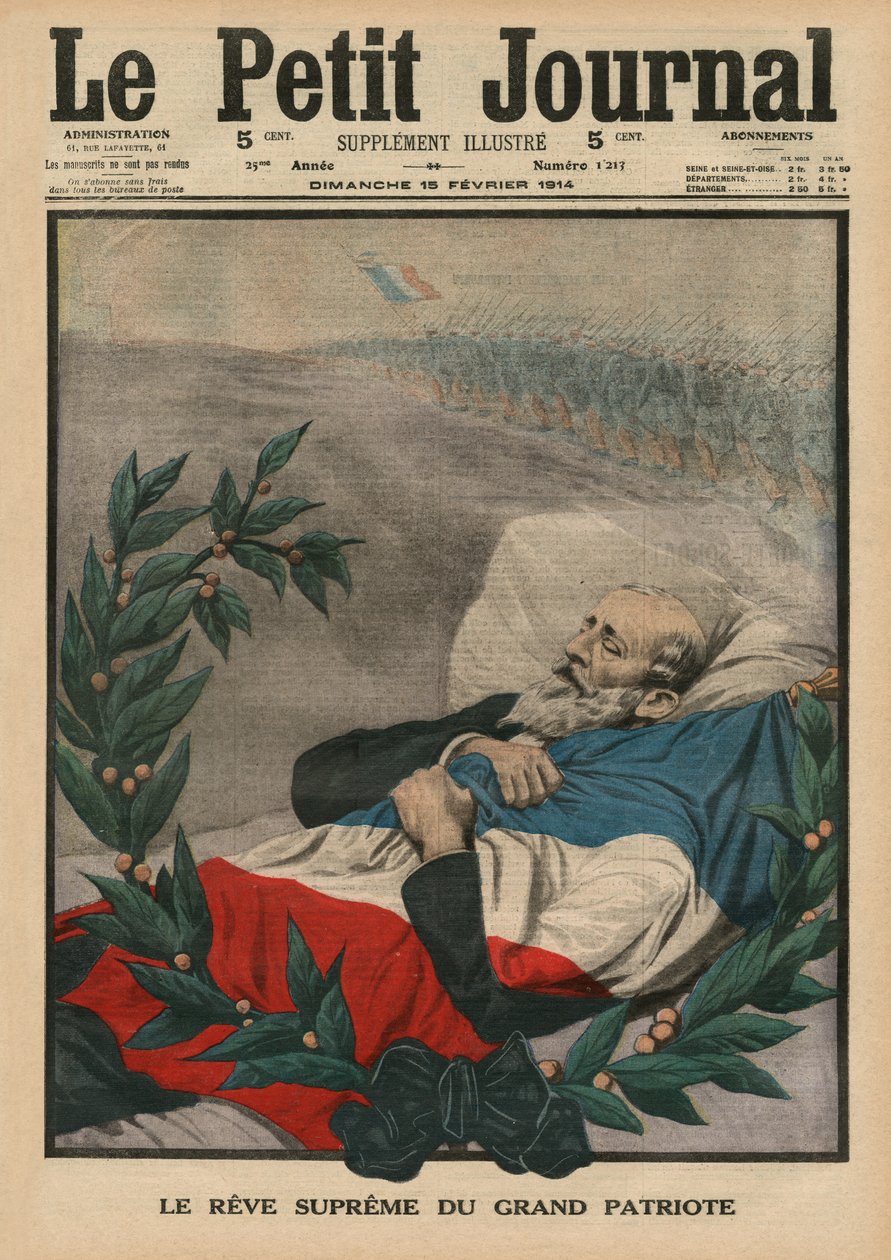 Poslední sen Velkého vlastence, Paul Deroulede, ilustrace přední obálky z 