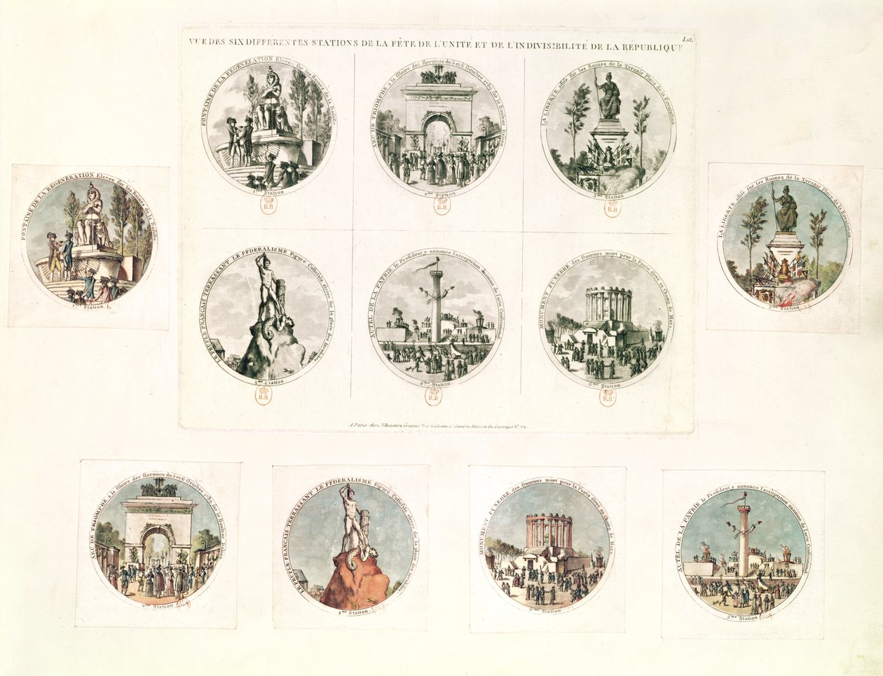Šest stanic Festivalu jednoty a nedělitelnosti republiky, 10. srpna 1793 od French School