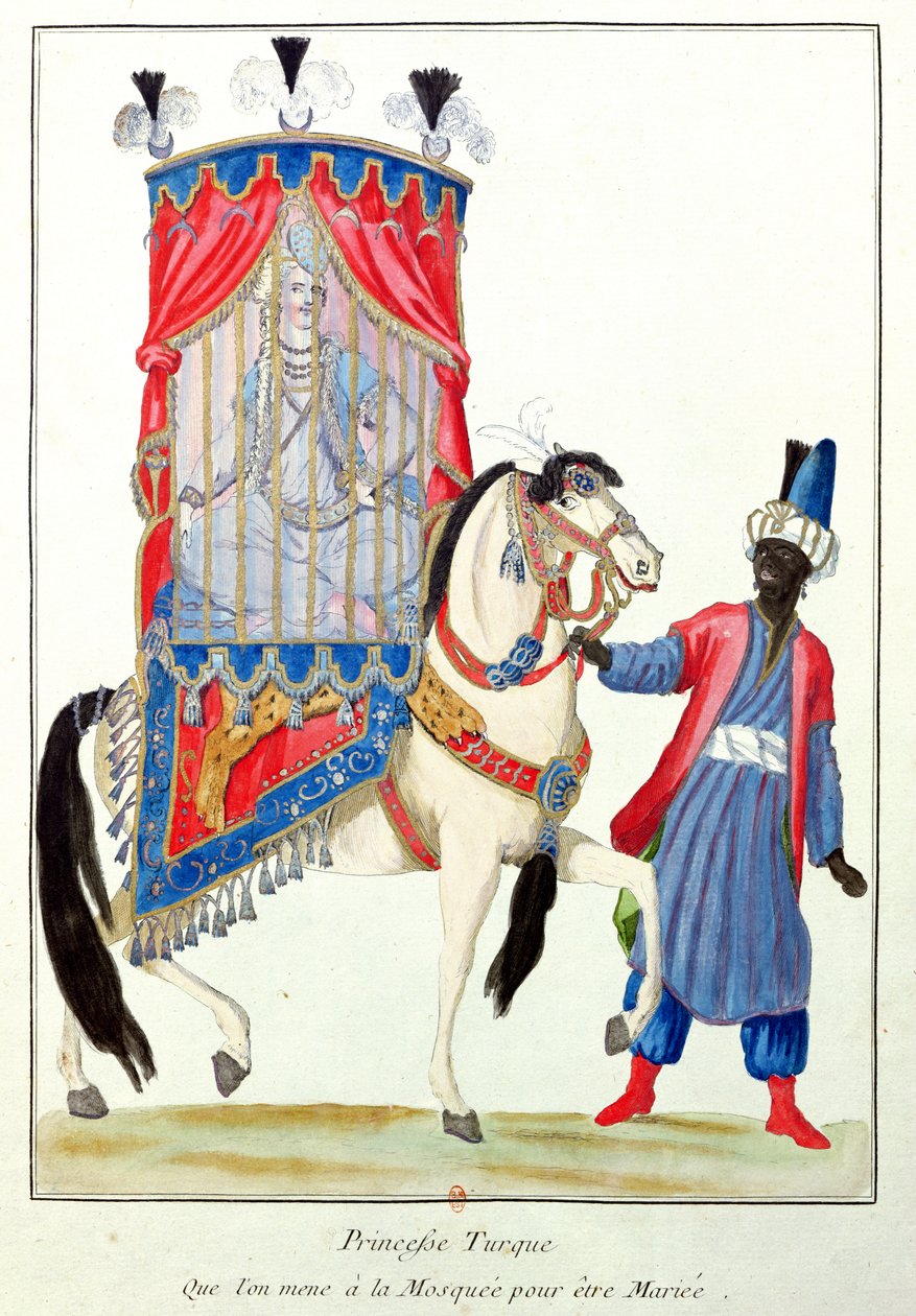 Turecká princezna na cestě do mešity na svatbu od French School