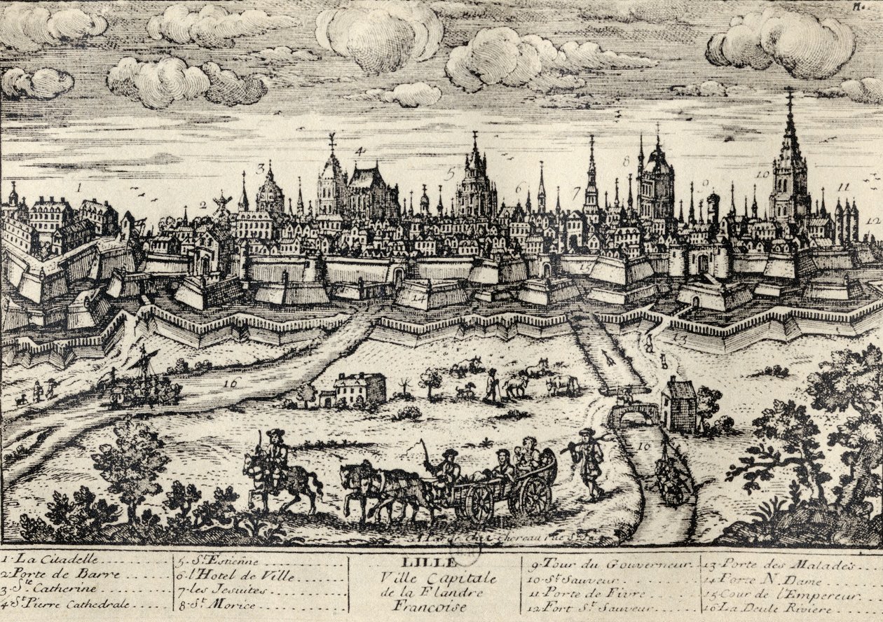 Pohled na Lille kolem roku 1670, z 