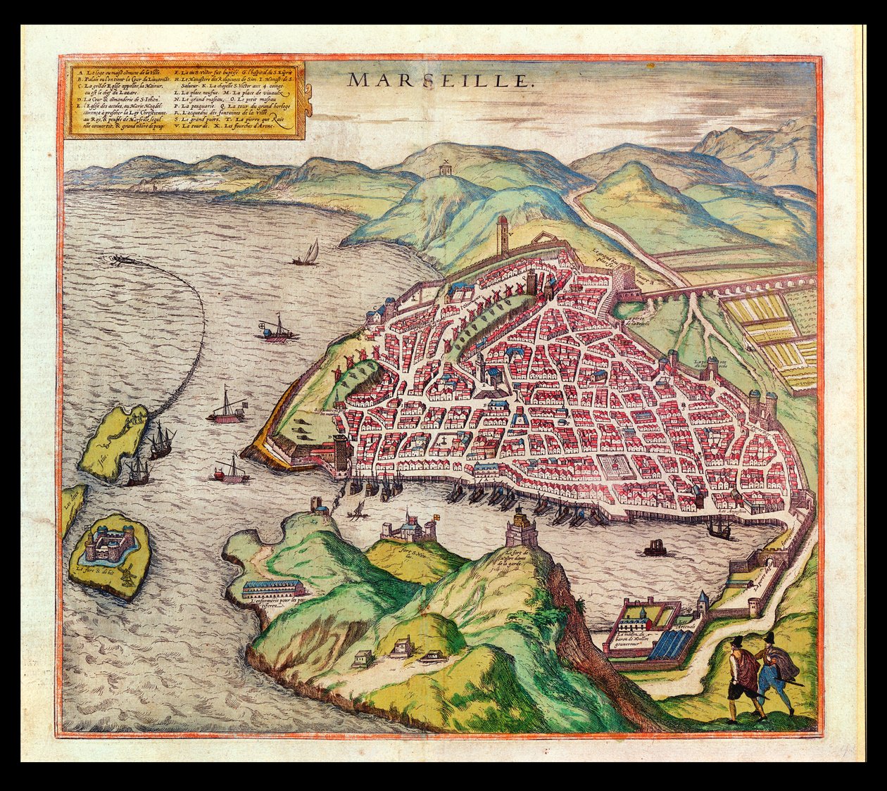 Pohled na Marseille, 1574 od French School