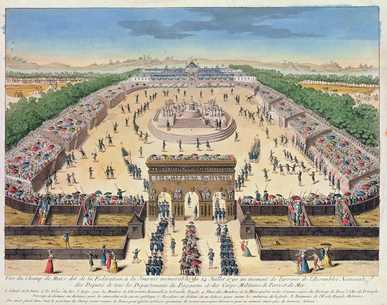 Pohled na Champs de Mars, 14. července 1790 od French School