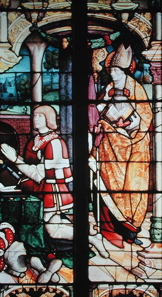 Okno zobrazující Philiberta II. (1480-1504) vévodu de Savoie a sv. Philibert, kolem 1525-30 od French School