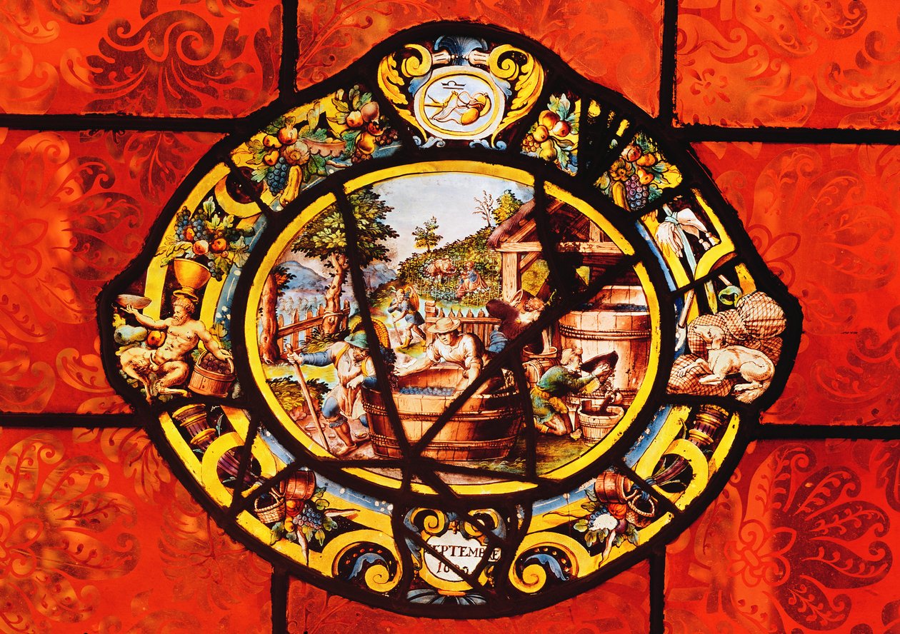Okno zobrazující září, z Montigny (vitráže) od French School