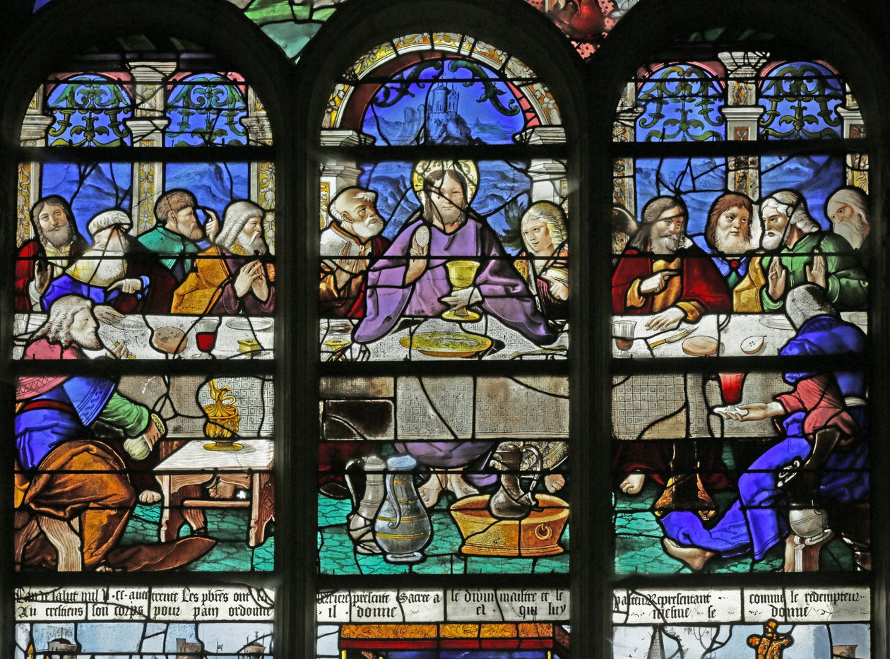 Okno zobrazující Poslední večeři, detail 2921654, 1530 od French School