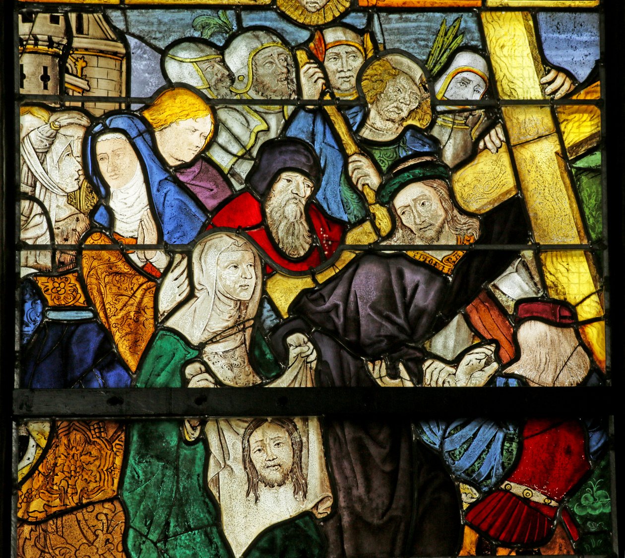 Okno zobrazující Via Crucis a Veronický závoj, detail 2921604 od French School
