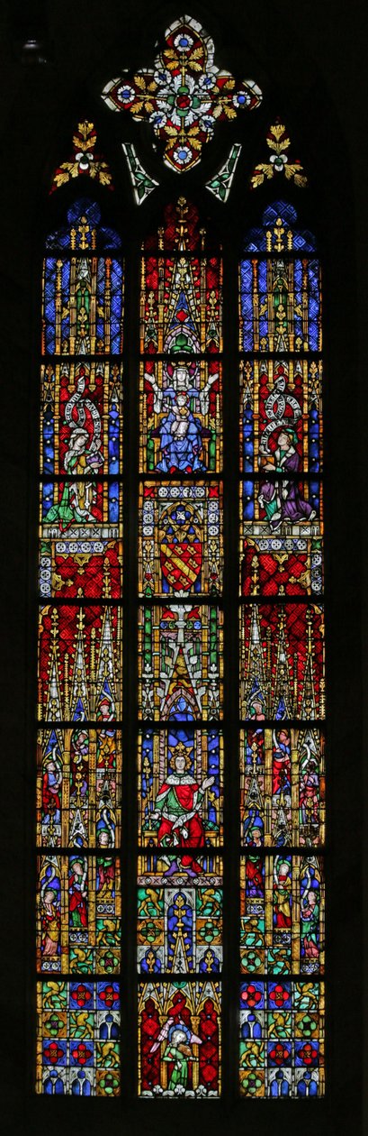 Okno zobrazující Šalomouna trůnícího, c. 1320, 14.-20. století (většinou moderní) od French School