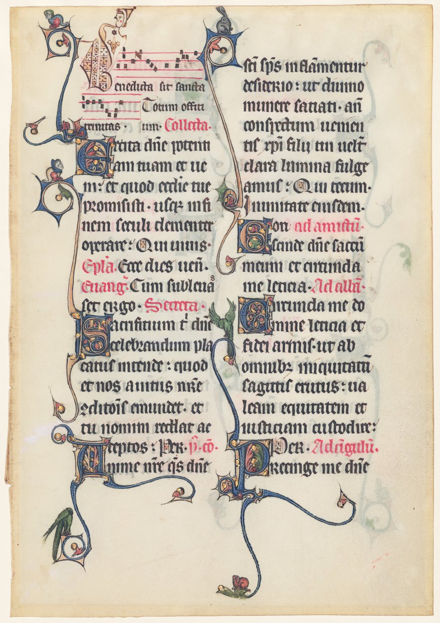 Rukopisný list z misálu Beauvais od French 13th Century