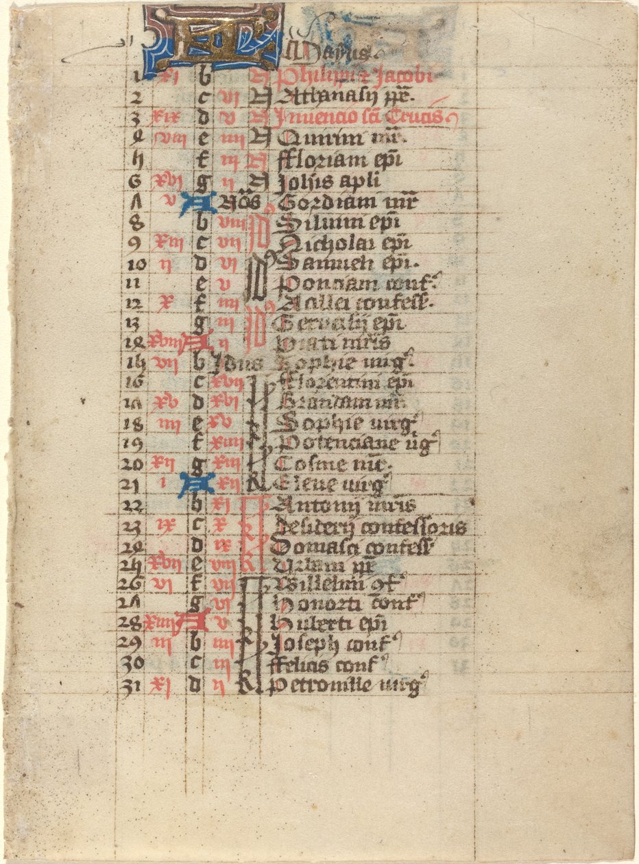 Stránka z Knihy hodin od French 15th Century