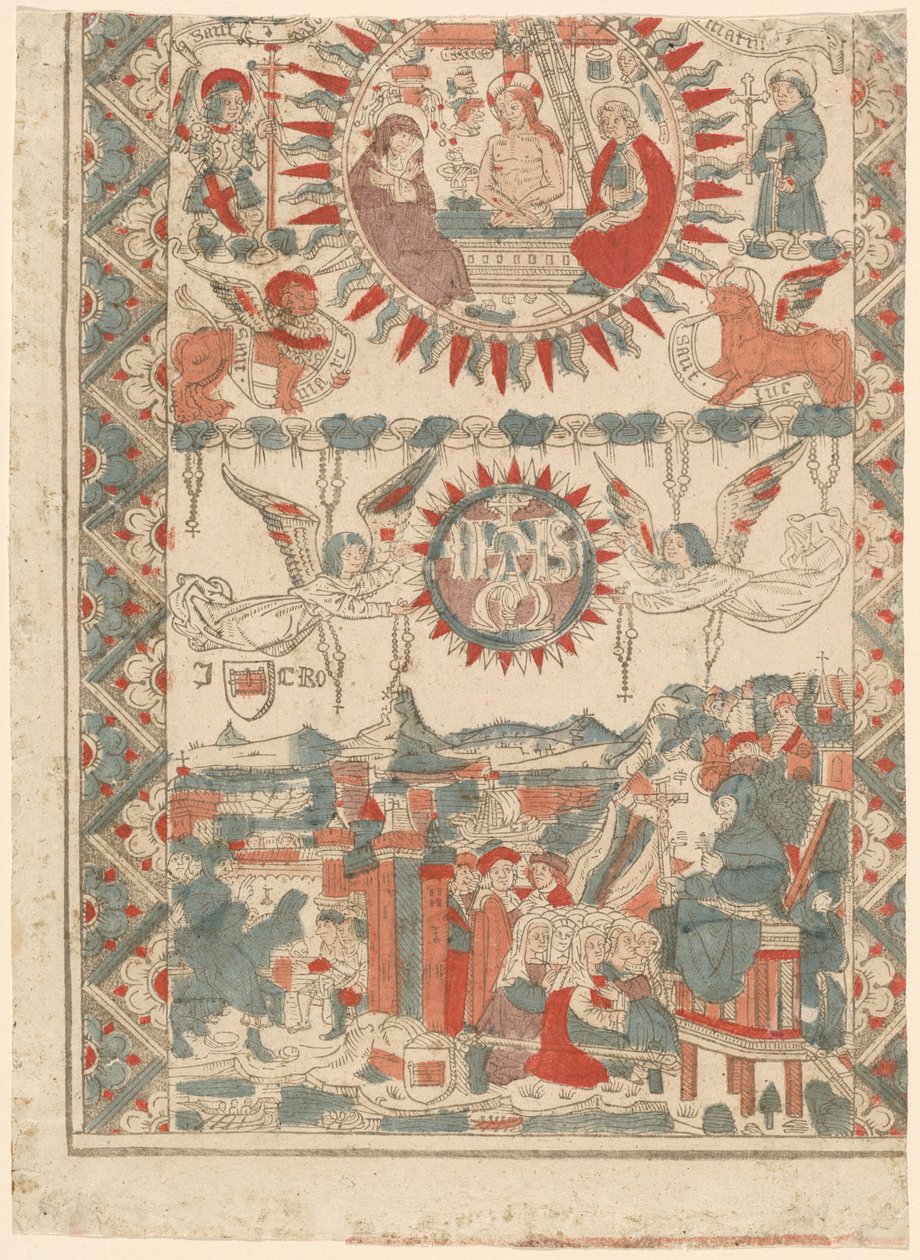 Svatý Bonaventura přijíždí a káže v Lyonu od French 15th Century