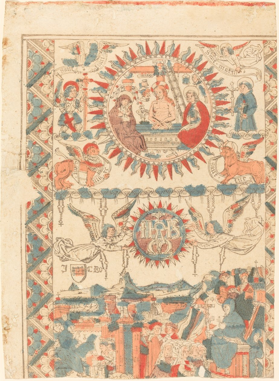 Svatý Bonaventura přijíždí a káže v Lyonu od French 15th Century