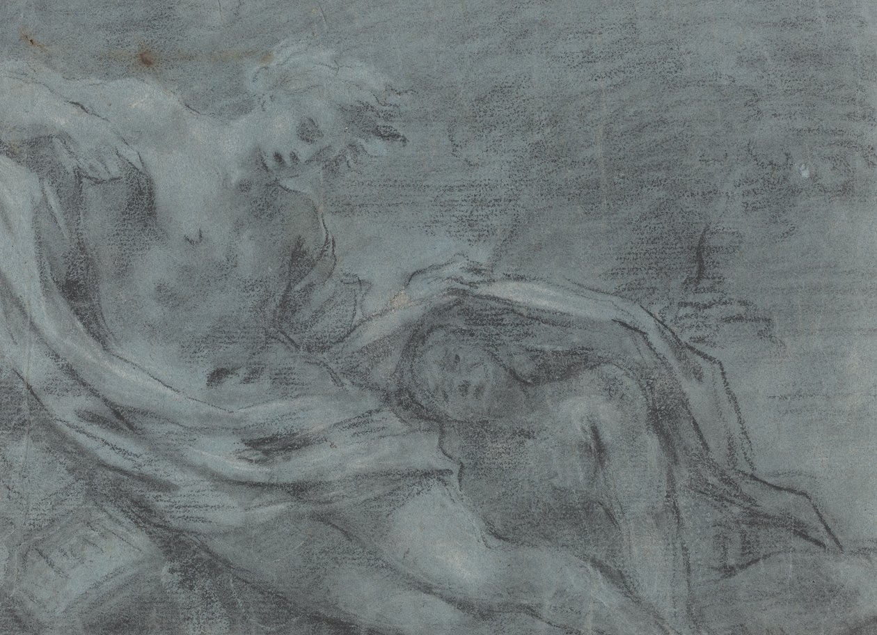 Dvě ležící postavy [verso] od French 17th Century