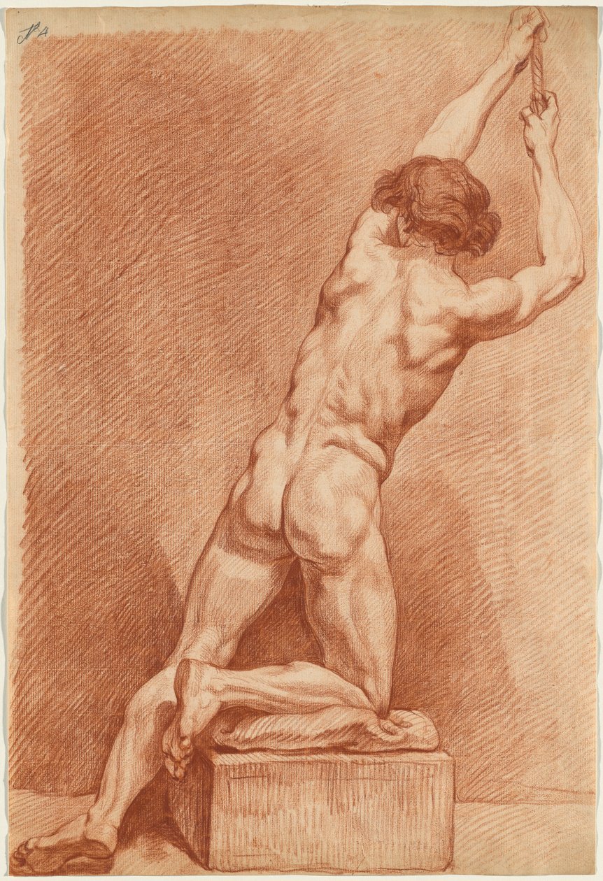 Mužský akt při pohledu zezadu od French 18th Century