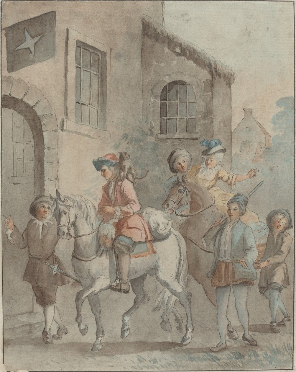 Příjezd do hostince od French 18th Century after Jean Baptiste Oudry