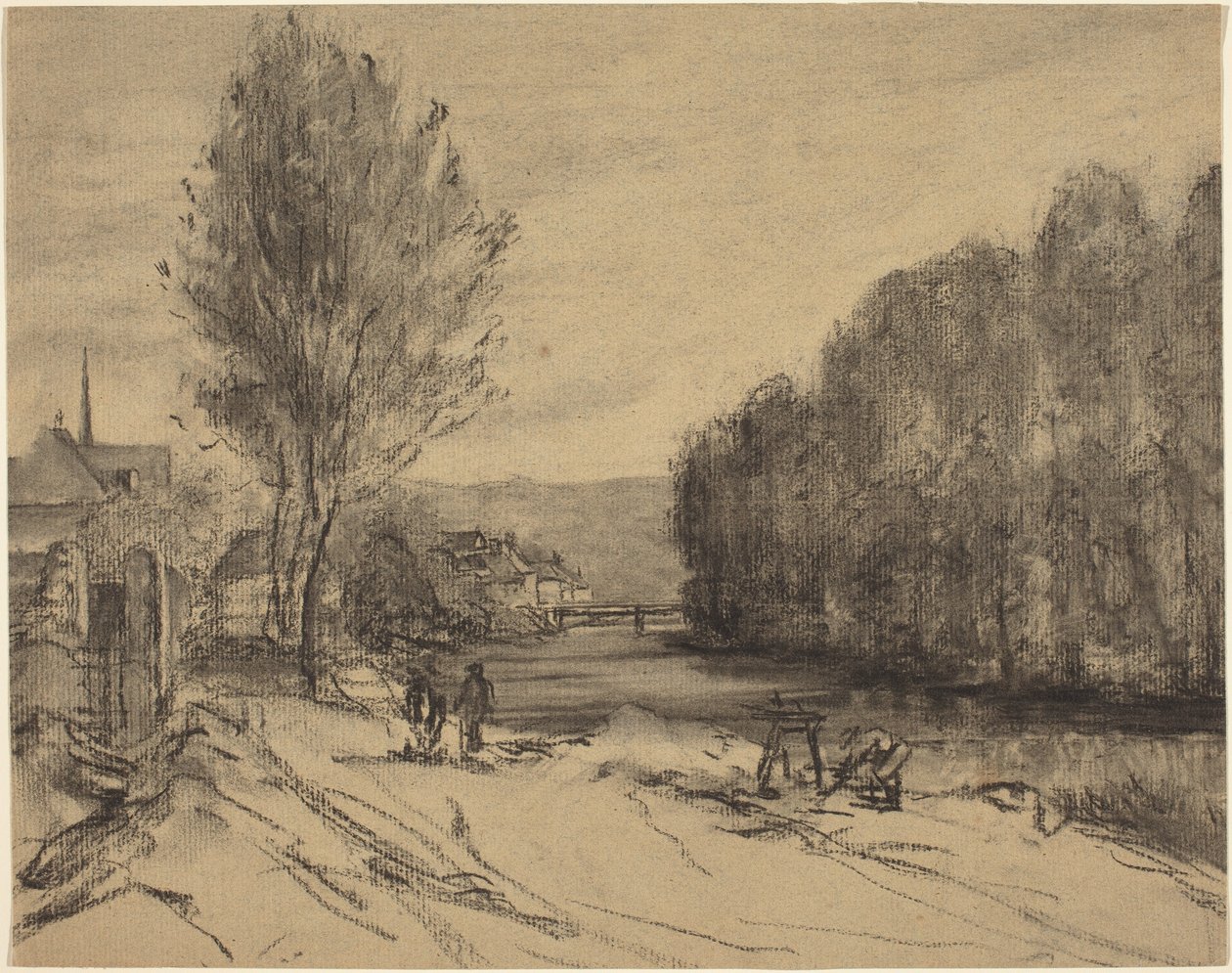 Krajina s řekou od French 19th Century