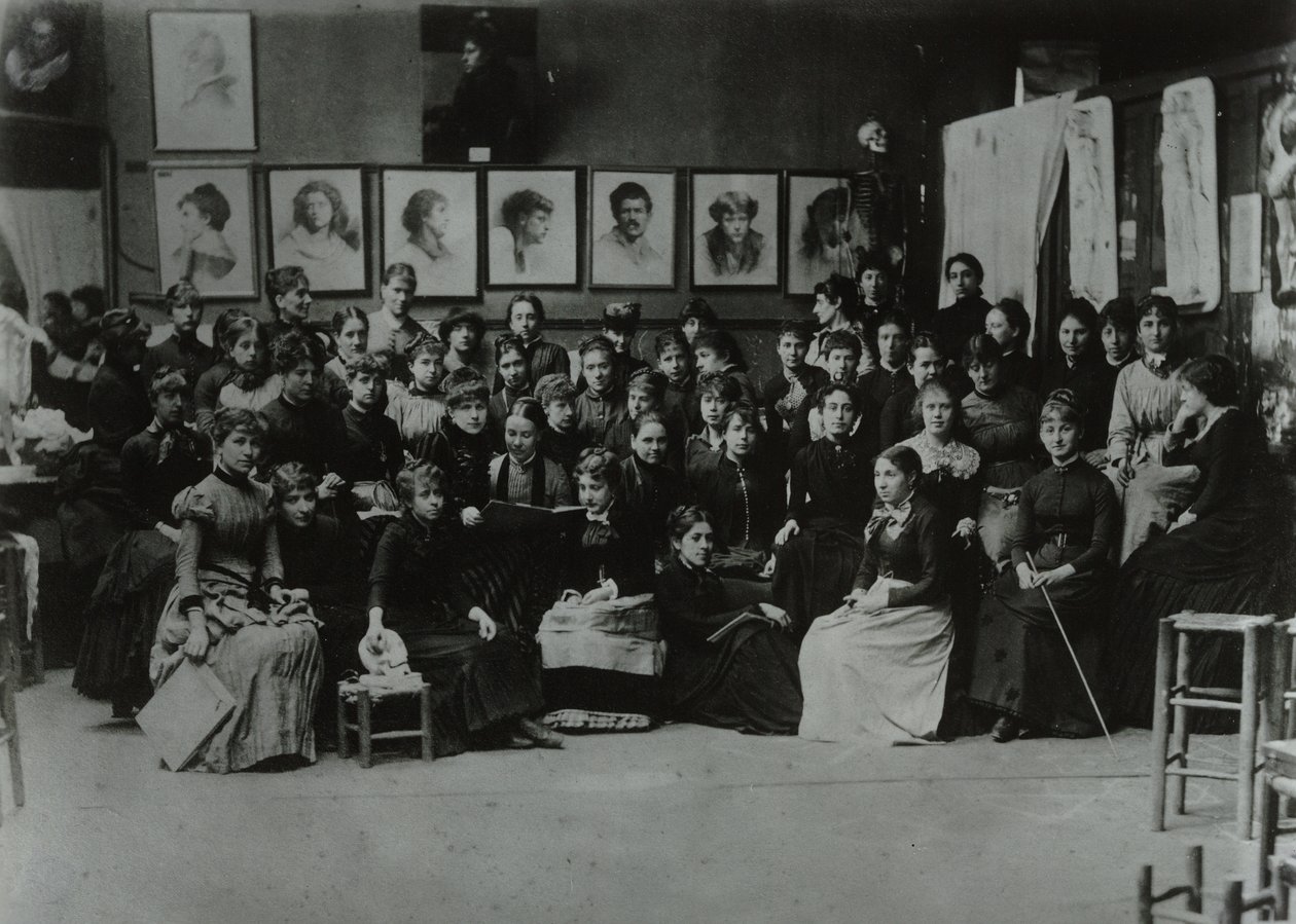Academie Julian, Paříž, skupina studentů umění od French Photographer