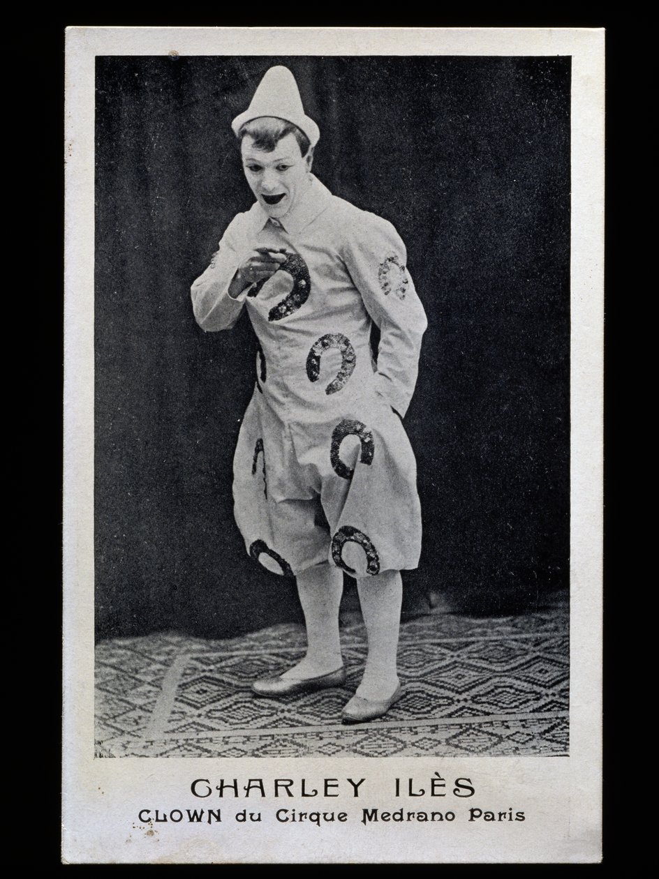 Klaun Charley Iles (1876-?) z cirkusu Medrano v Paříži, cca 1910, pohlednice, Francie, 20. stol. od French Photographer