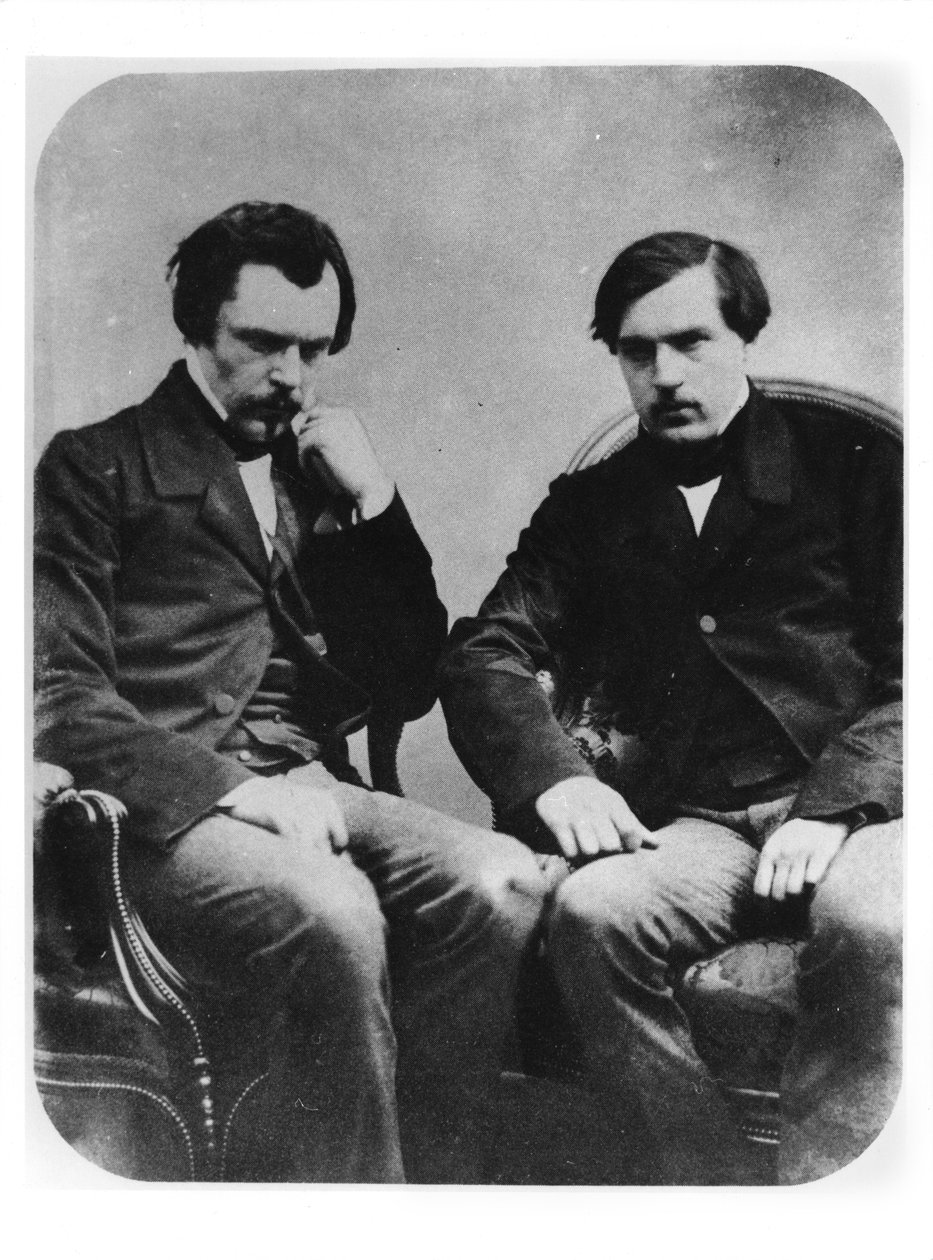 Edmond Louis Antoine Huot de Goncourt (1822-96) a Jules Alfred Huot de Goncourt (1830-70) (daguerrotypie) od French Photographer