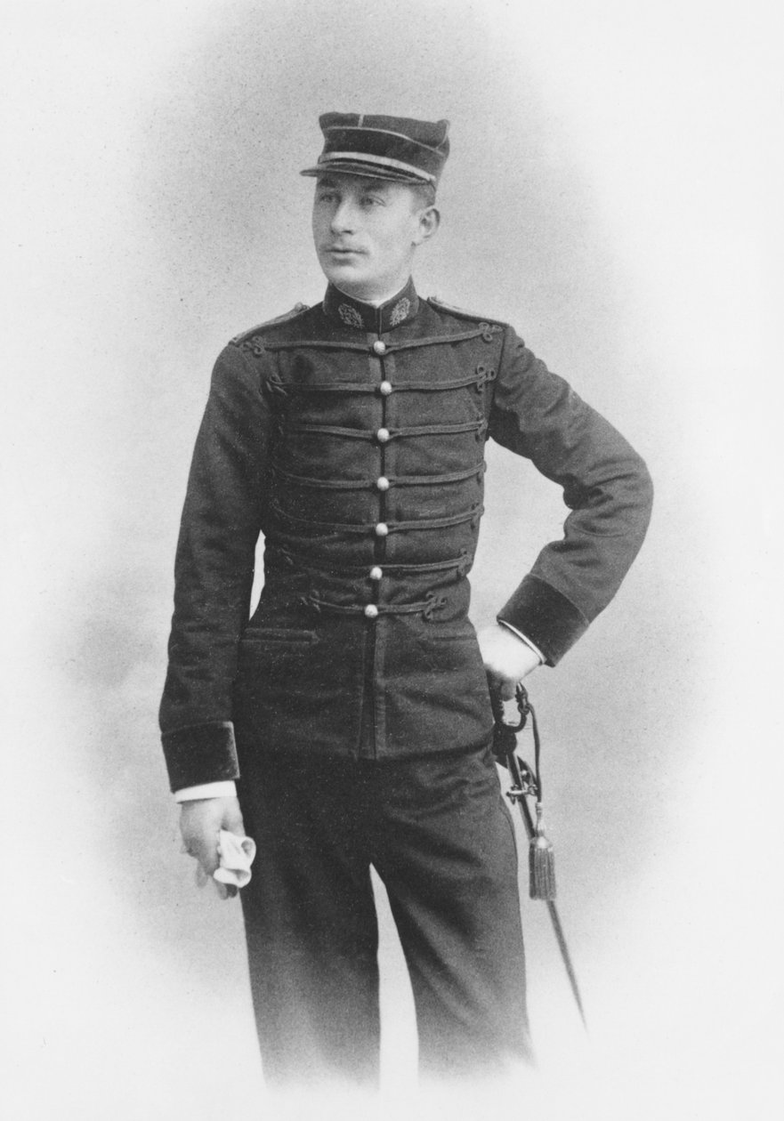 Ernest Duchesne jako major medicíny druhé třídy v druhém pluku de Hussards of Senlis, 1897 od French Photographer