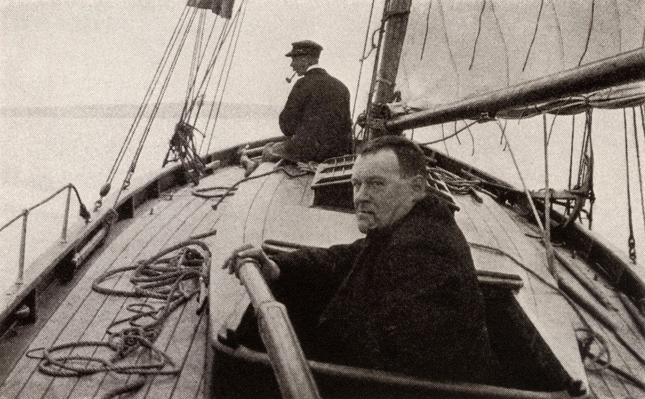Hilaire Belloc ve své lodi od French Photographer