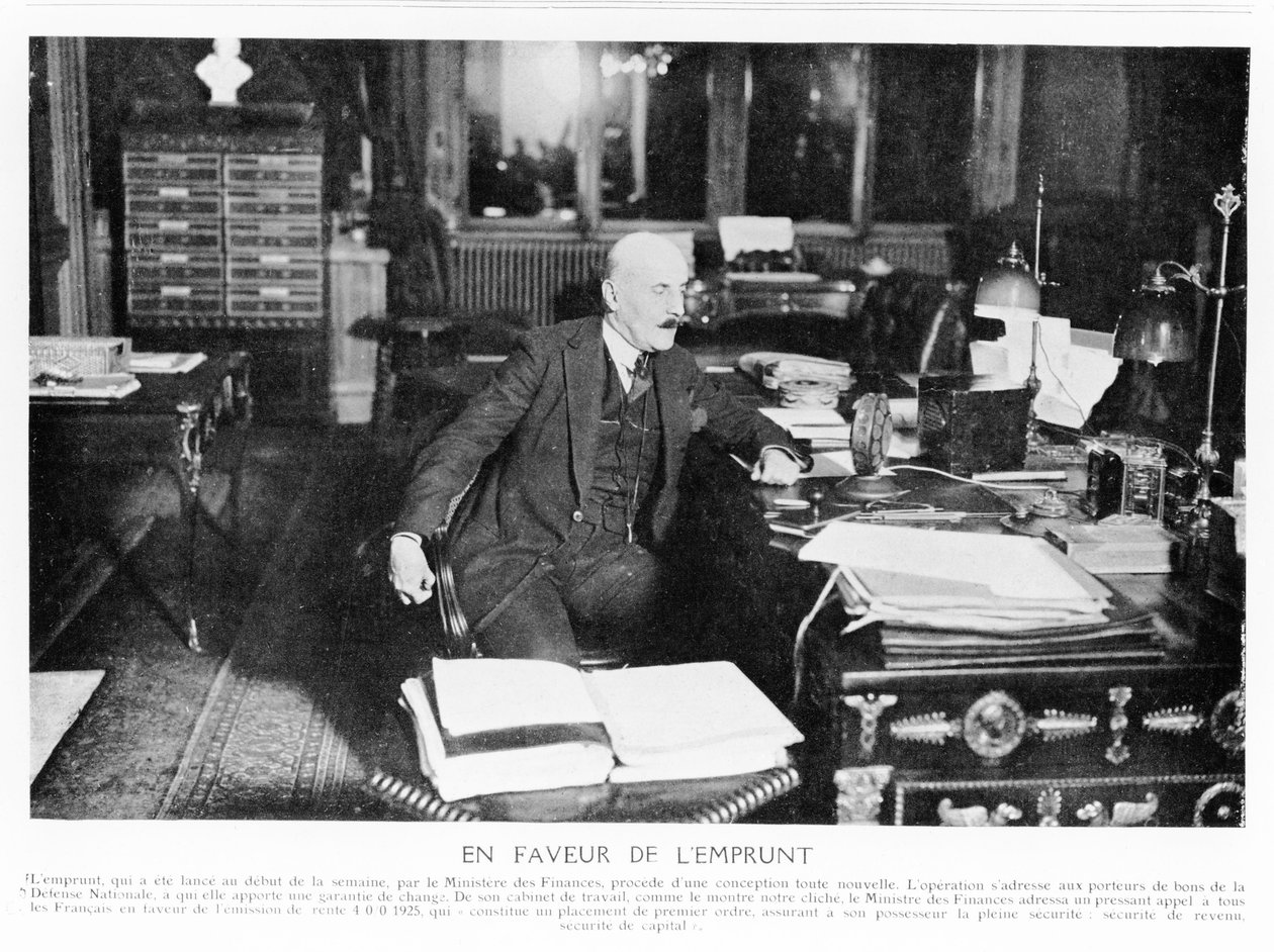 Joseph Caillaux mluví v rádiu v roce 1925, z Le Monde Illustré, 1925 od French Photographer