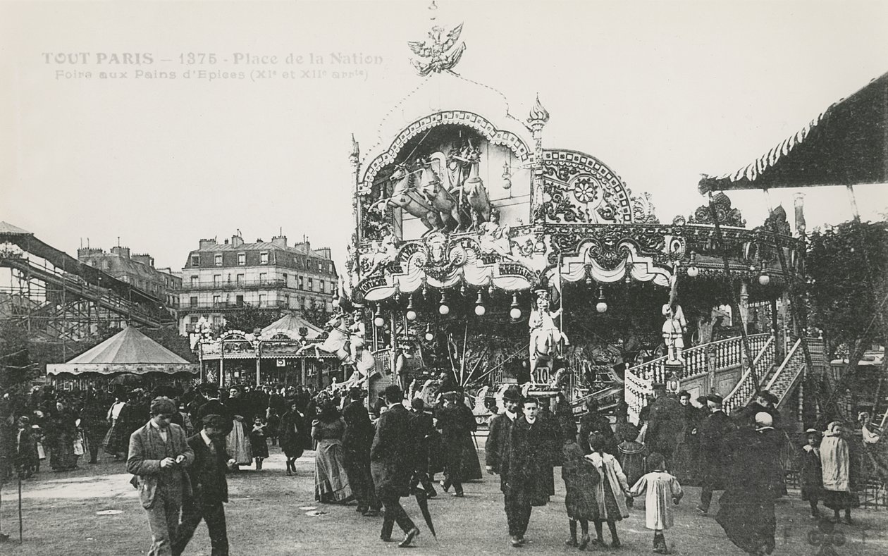 The Throne Fair, Place de la Nation, Paříž, kolem roku 1905 od French Photographer