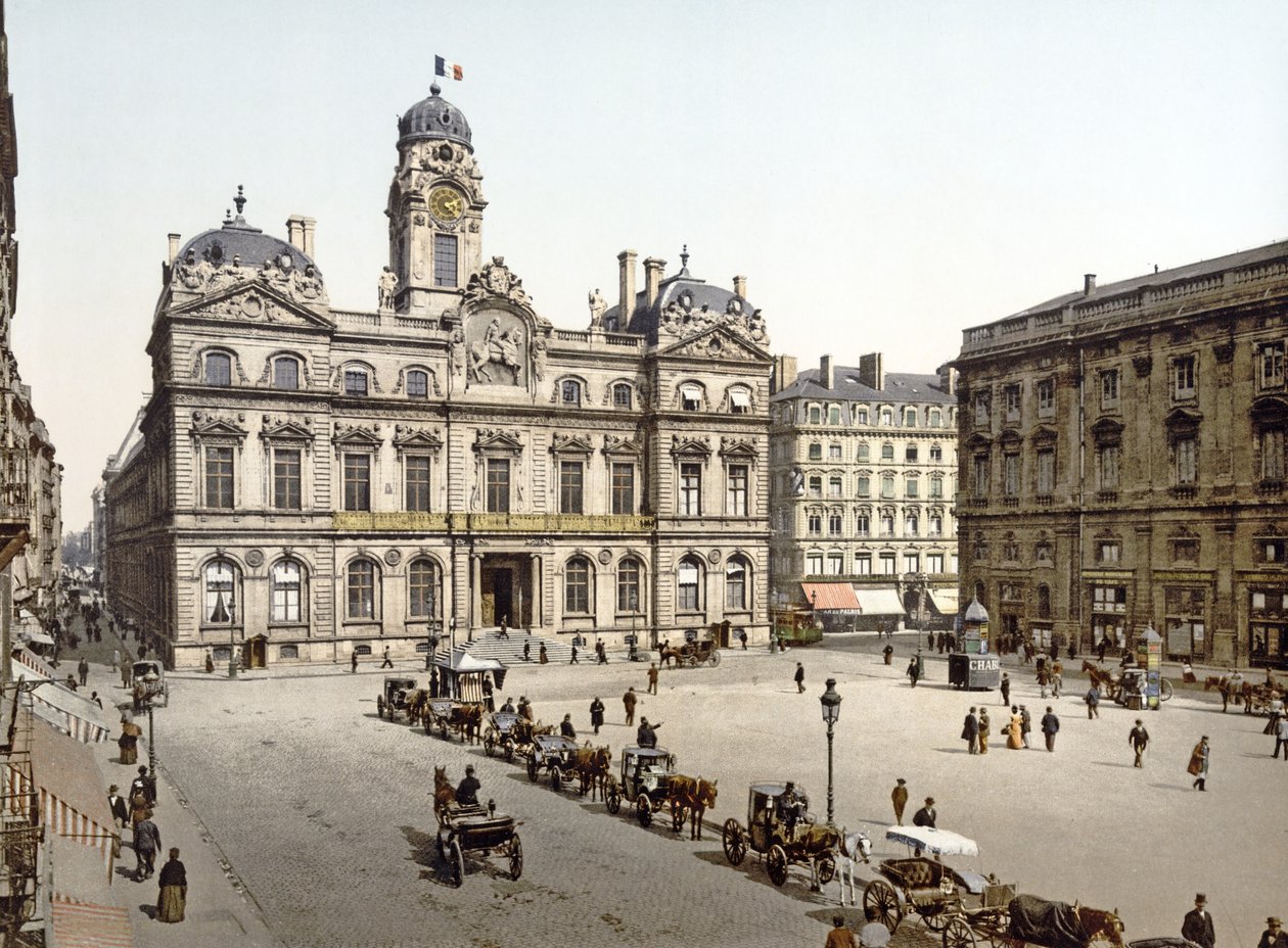 Lyonská radnice z Place de Terreaux, 1890-1900 od French Photographer