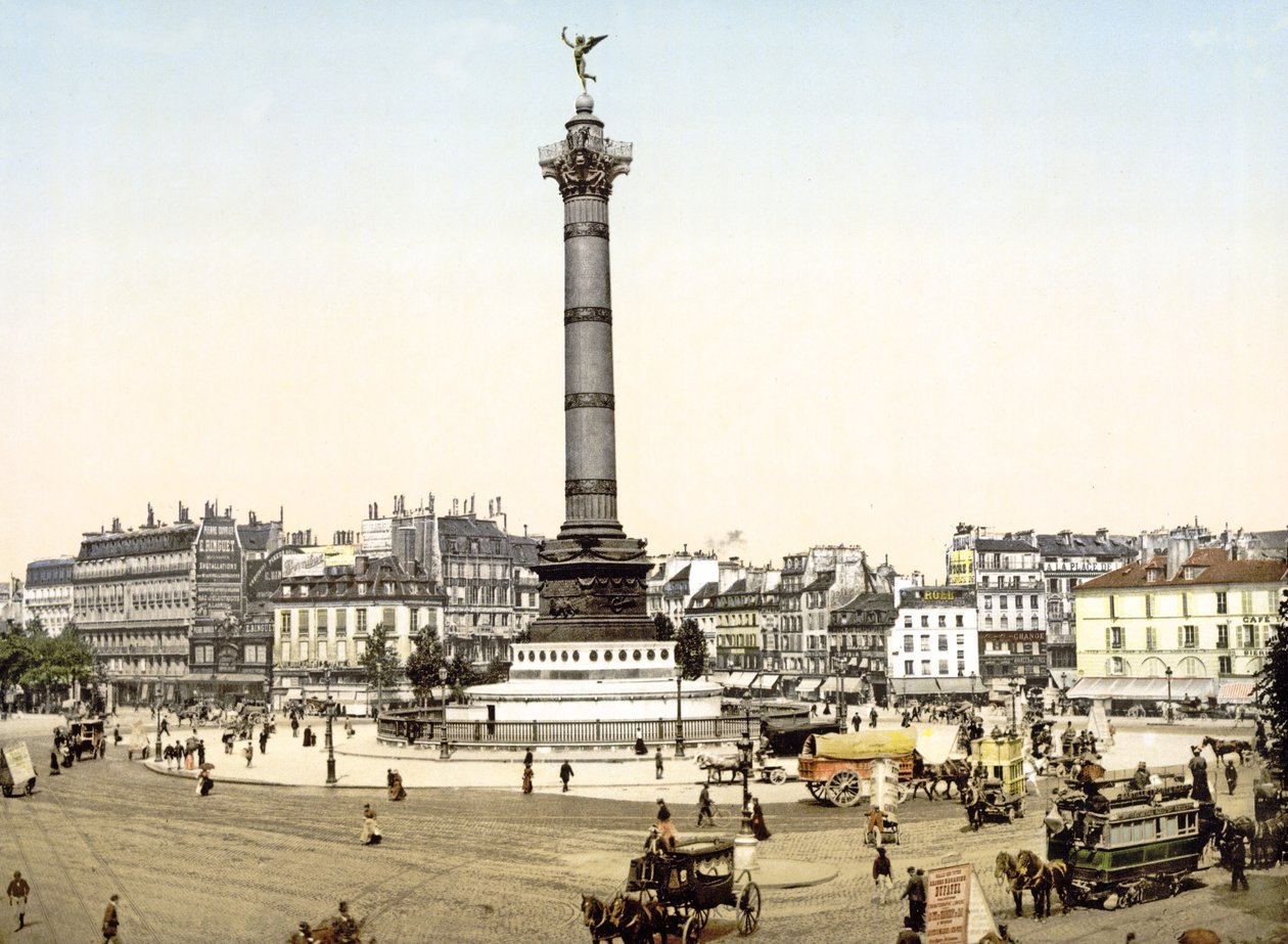 Place de la Bastille, Paříž, hospoda. 1900 od French Photographer